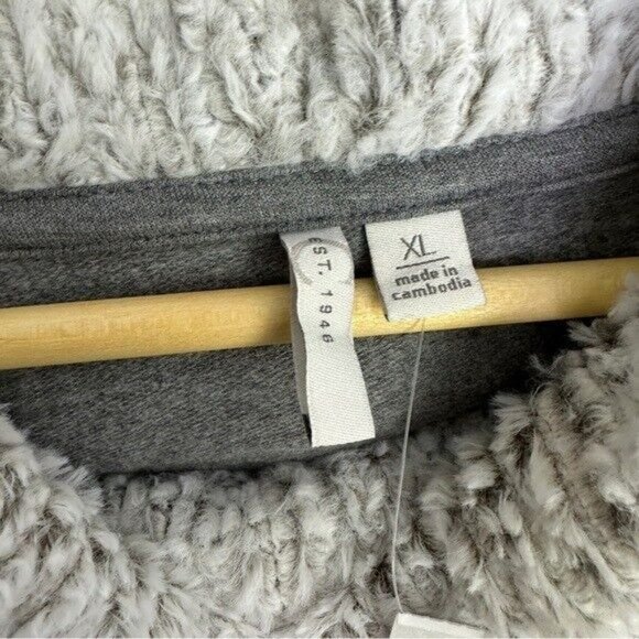 Cato Womens Size XL Gray Long Sleeve Top Off White Faux Fur Cowl Neck & Wrist - Picture 7 of 10